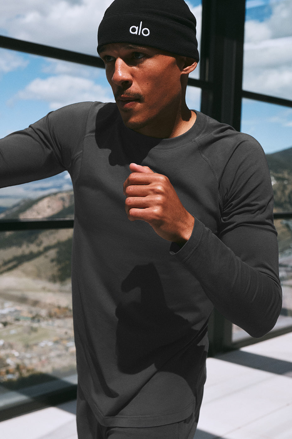 ALO Vapor Crewneck Long Sleeve - Anthracite (M3266R)