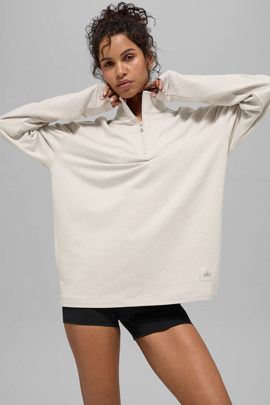 Double Take Long Sleeve 1/4 Zip - Bone (WOMENSM3290R)
