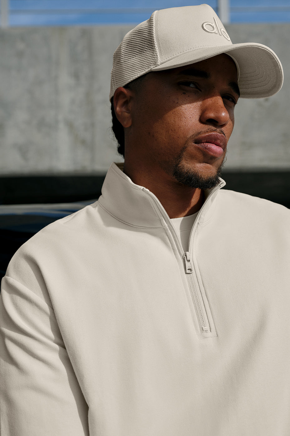 Double Take Long Sleeve 1/4 Zip - Bone (M3290R)