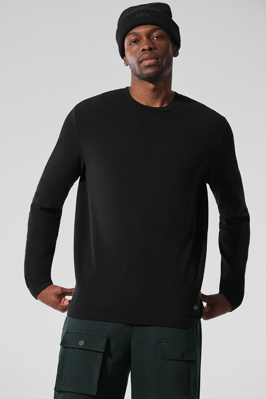 Double Take Long Sleeve Crew - Black (M3299R)