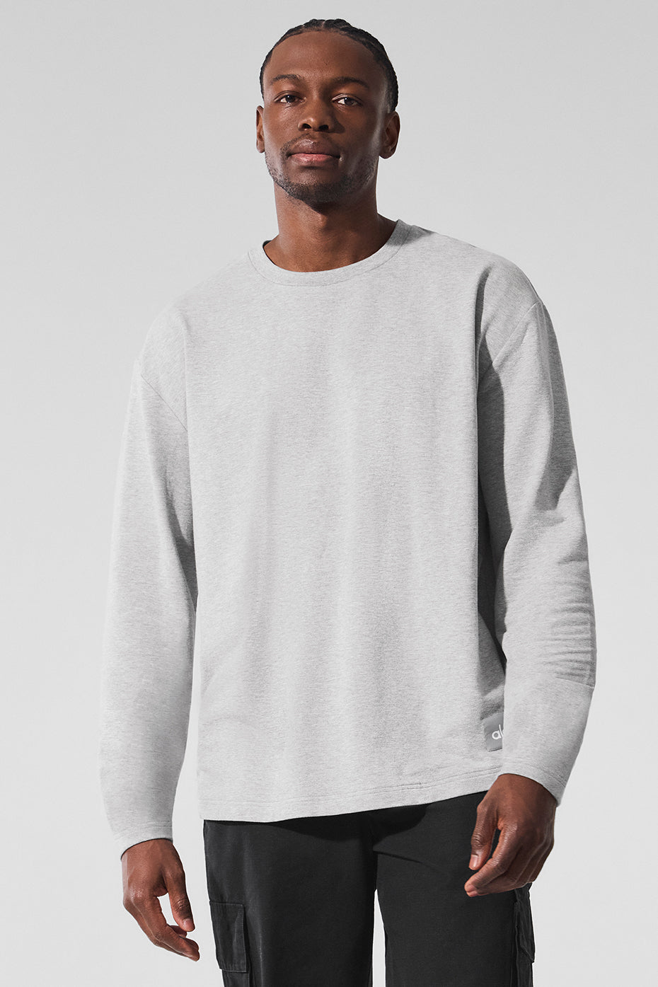 Double Take Long Sleeve Crew - Athletic Heather Grey (M3299R)