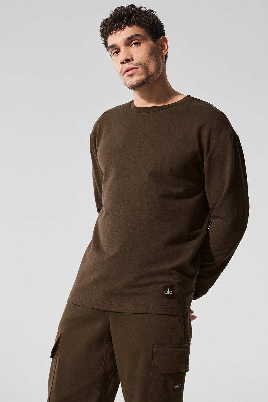 Double Take Long Sleeve Crew - Espresso (M3299R)