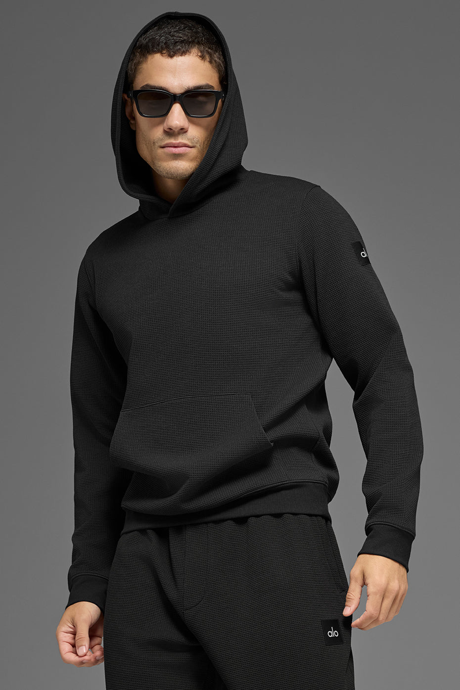 Waffle Lounge Hoodie - Black (M3311R)