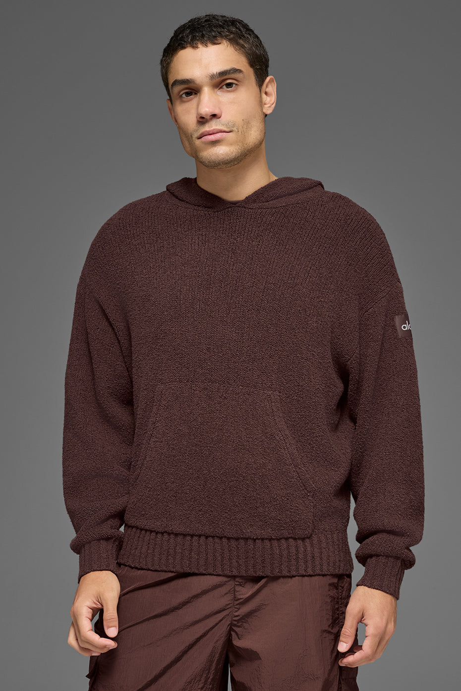 Textured Knit Hoodie - Brownstone (M3320R)