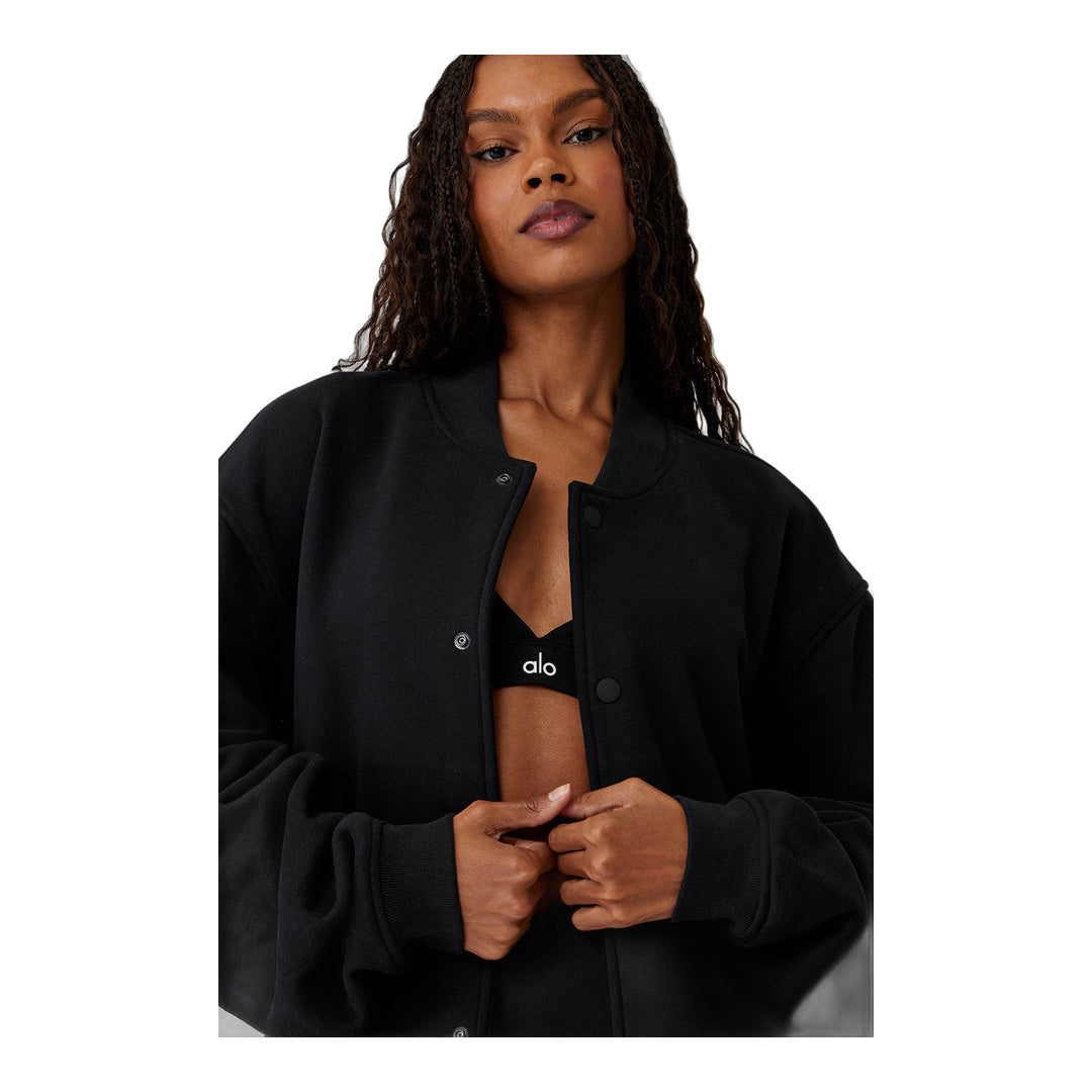 alo Renown Varsity Jacket - Black by Alo Yoga