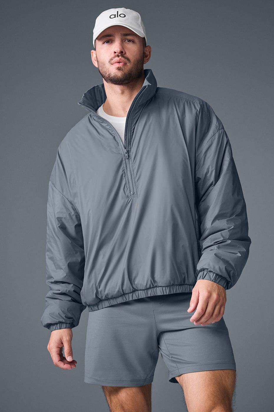 Latitude Light Weight 1/2 Zip Pullover Jacket - Steel Grey (M4161R)