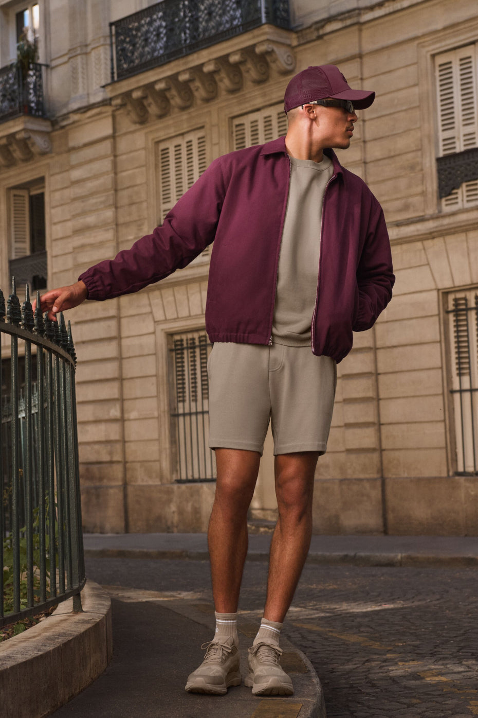 Cotton Canvas Coaches Jacket - Burgundy (M4201R)