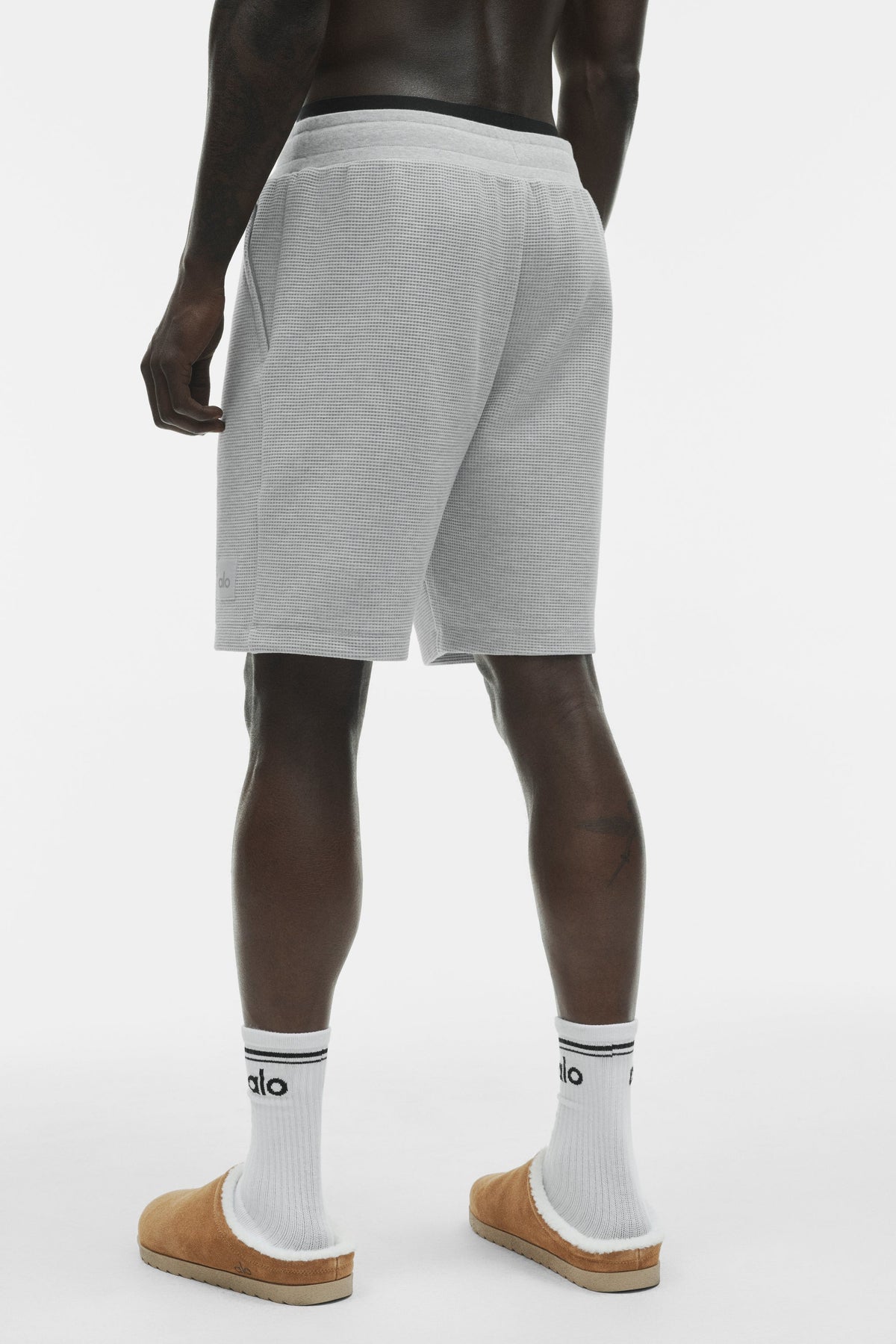 Alo Yoga 7" Waffle Lounge Short in Athletic Heather Grey, product image 4 of 4