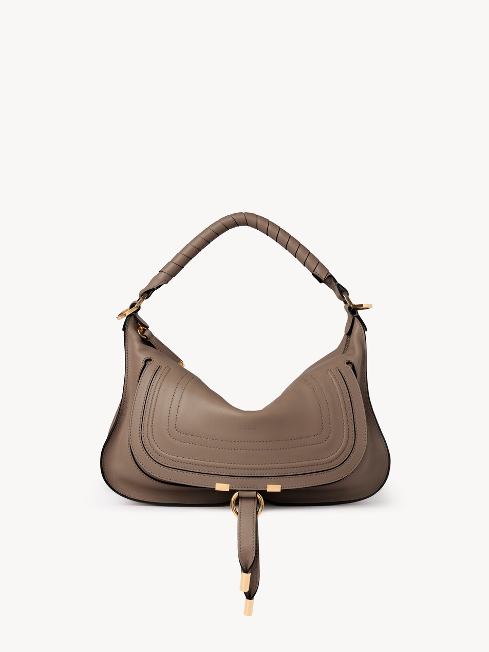 CHLOE Small Marcie shoulder bag in soft leather Deep Taupe by CHLOE