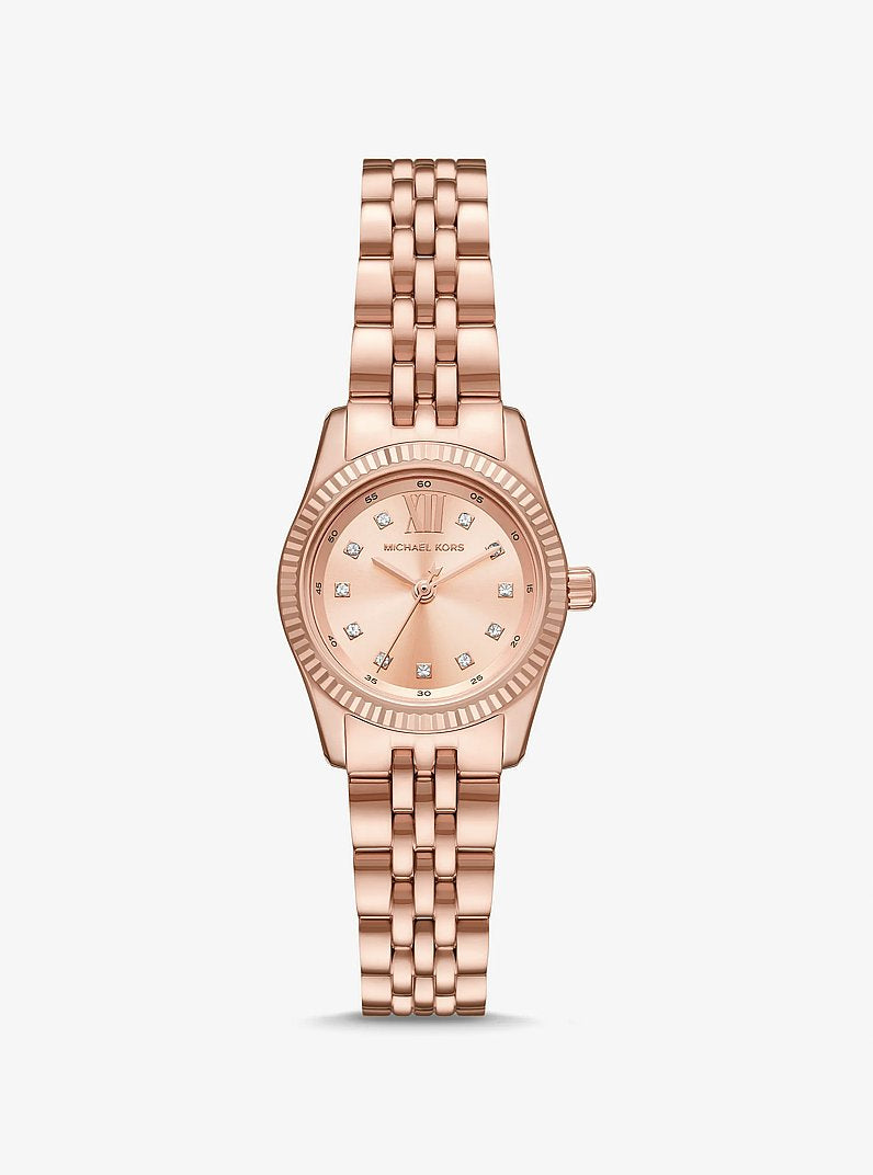 Women's Petite Lexington Pavé Rose Gold-Tone Watch MK4739