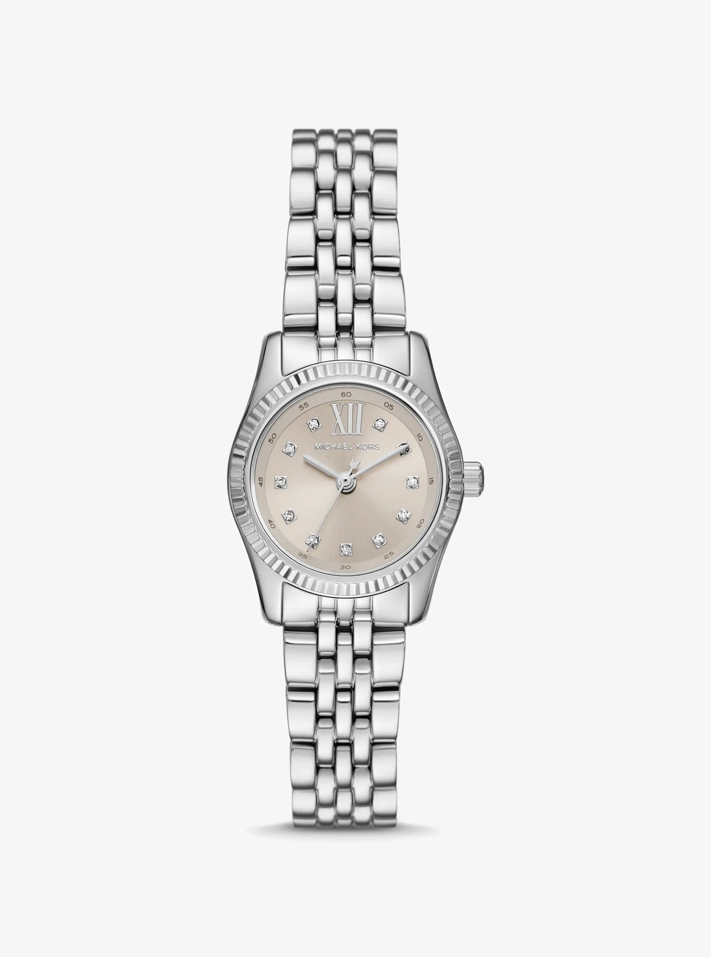 Women's Petite Lexington Pavé Silver-Tone Watch MK4843