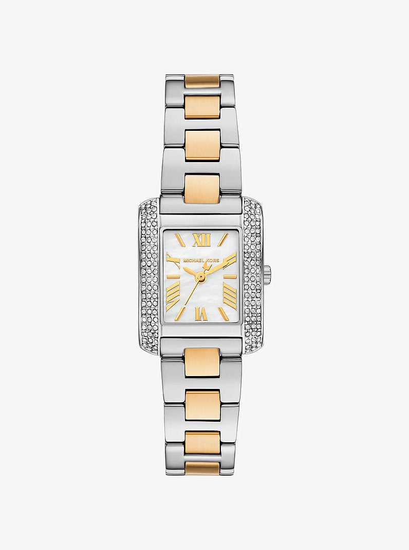 Women's Petite Emery Pavé Two-Tone Watch MK4882