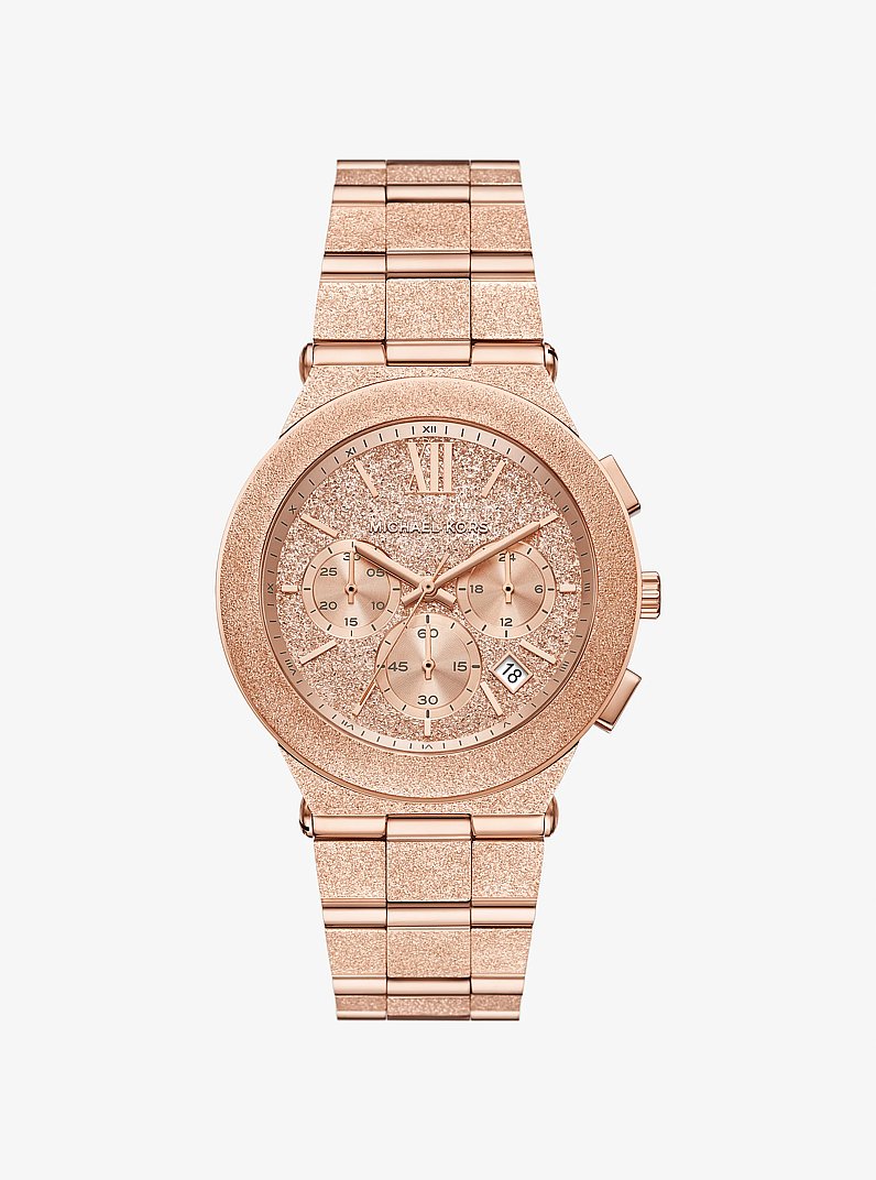 Women's Oversized Billie Frosted Rose Gold-Tone Watch MK7557