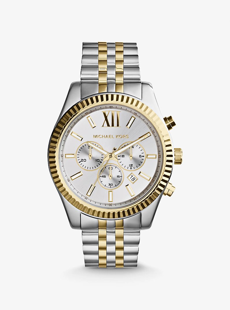 Men's Oversized Lexington Two-Tone Watch MK8344