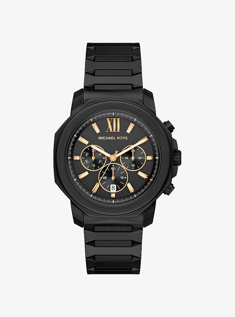 Men's Oversized Prescott Black-Tone Watch MK9252