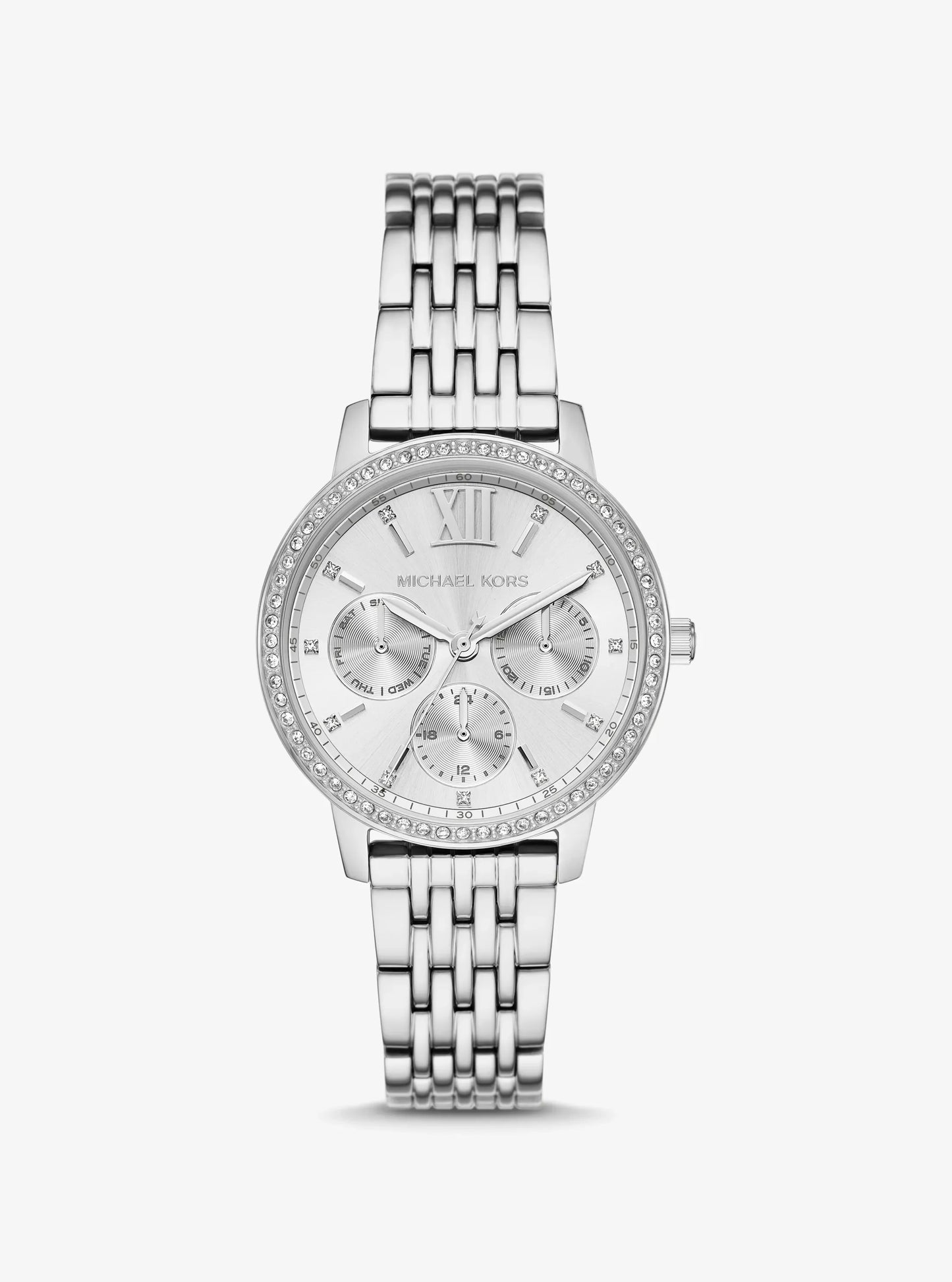 Women's Melissa Pavé Silver-Tone Watch MKO1082