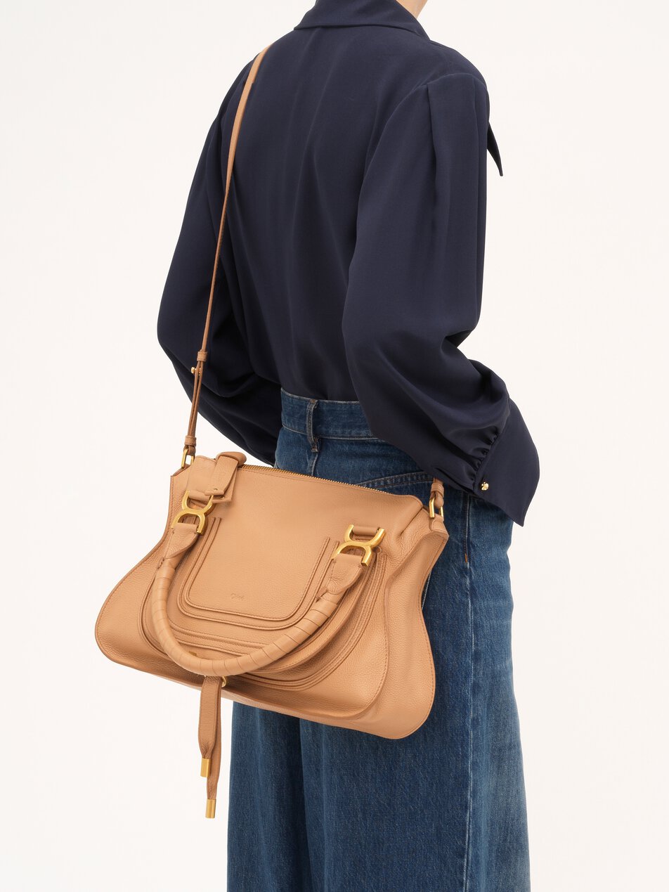 CHLOE Marcie bag in grained leather Light Tan by CHLOE