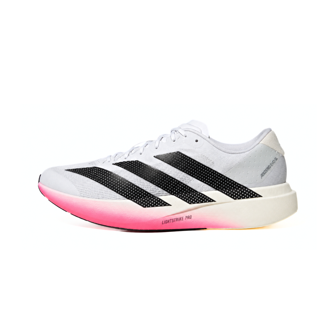 adidas Adizero EVO SL Cloud White Black Solar Turbo by ADIDAS RUNNING