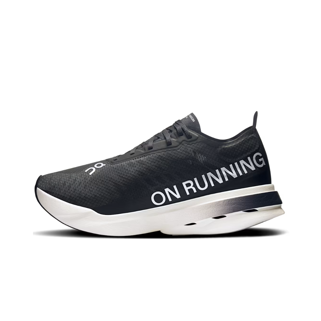 On Running Cloudboom Strike Black White (W) by ON