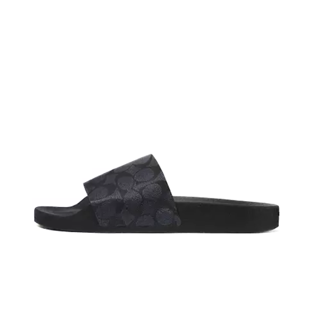 COACH Pool Slide In Signature Canvas Coated Charcoal by COACH SNEAKER