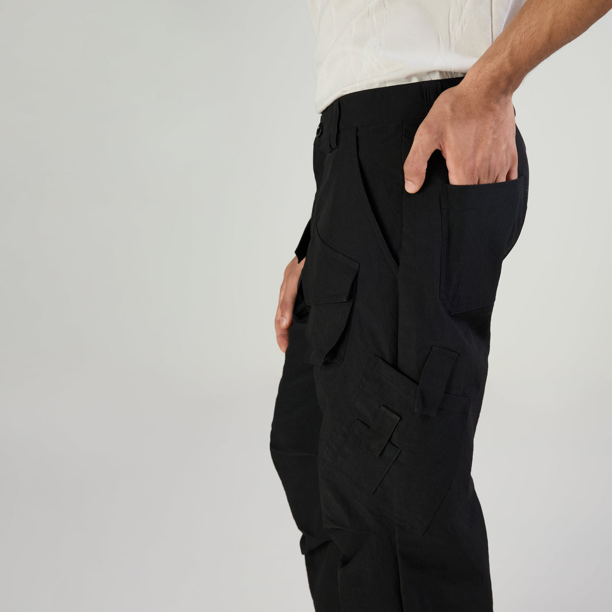 PARACHUTE PANTS TYPE-2 - BLACK by Warping Theories