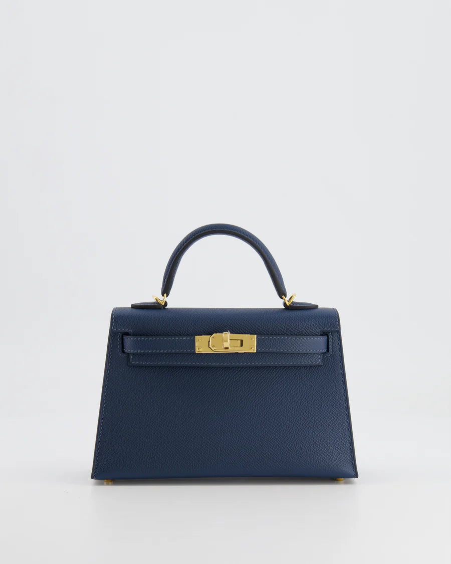 Hermès Mini Kelly 20 — Bleu de Prusse Epsom Gold Hardware