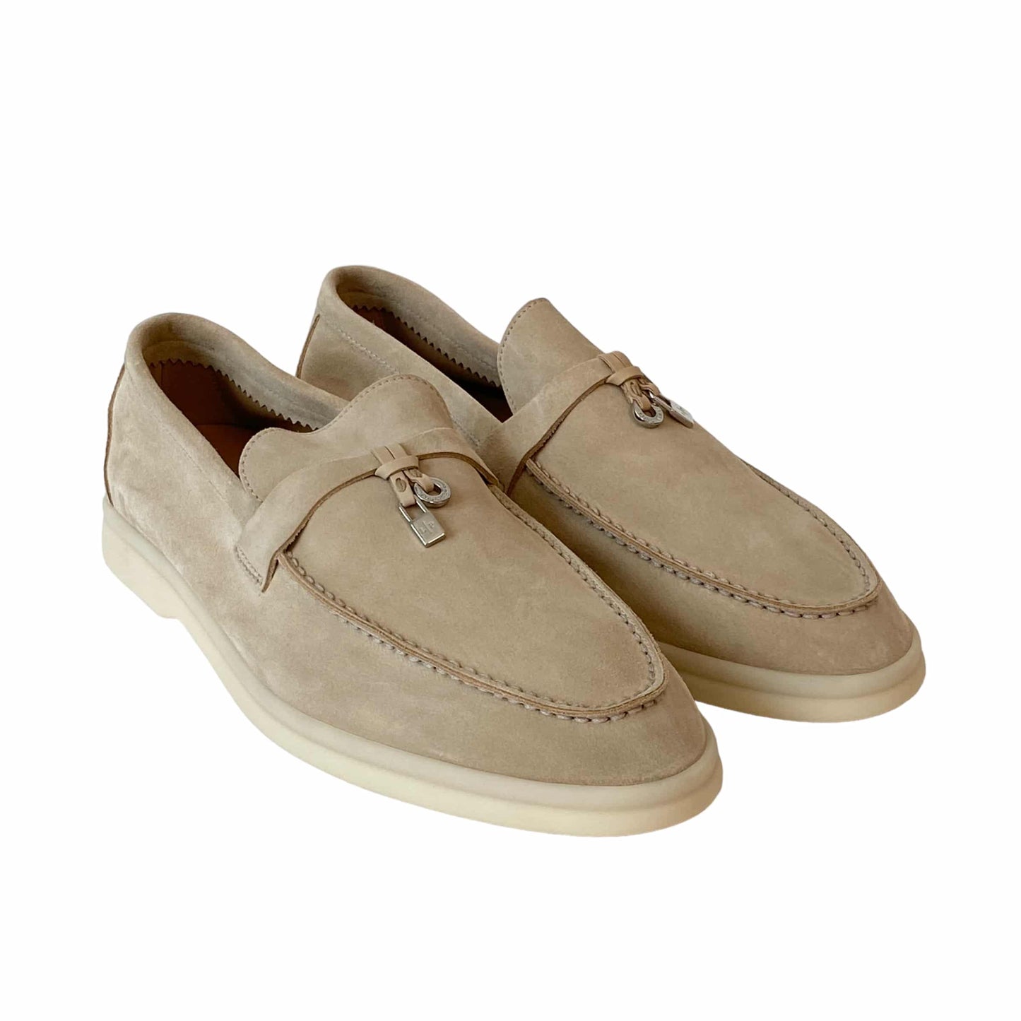 Loro Piana Summer Charm Walk Loafers — Beige Suede
