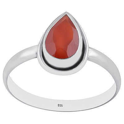 Stunning Beautiful Carnelian Pear Shape 925 Sterling Solid Silver Ring - R1000258-14