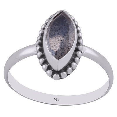 Handcrafted Rawa Work Around Labradorite Marquise Shape 925 Sterling Solid Silver Ring - R1000265-6