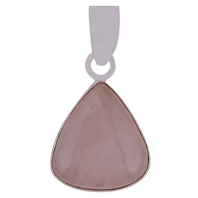 Gorgeous Plain Collet Rose Quartz Pear Shape 925 Sterling Solid Silver Pendants - main product photo (R100058-17)