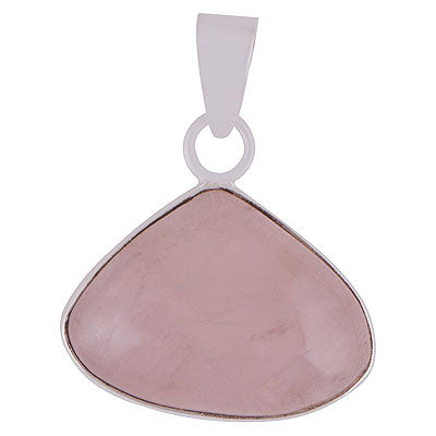 Gorgeous Plain Collet Rose Quartz Pear Shape 925 Sterling Solid Silver Pendants - main product photo (R100058-20)