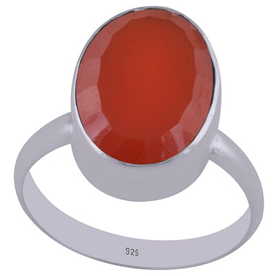 Stunning Gemstone Carnelian Oval Shape 925 Sterling Solid Silver Ring - R1000841-11