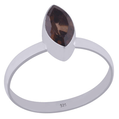 Alluring Plain Smoky Topaz Marquise Shape 925 Sterling Solid Silver Ring - R1001269-35