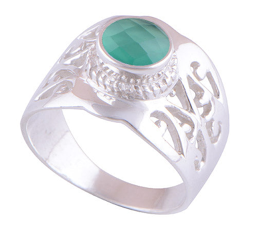 Green Onyx 925 Sterling Silver Ring - R1001491-44