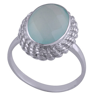 Aqua Chalcedony 925 Sterling Silver Ring - R1001621-22