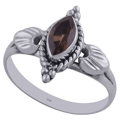 Alluring Rawa & Wire work Around Smoky Topaz Marquise Shape 925 Sterling Solid Silver Ring - R1001883-85
