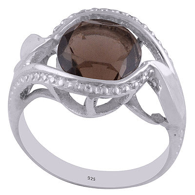 Smoky Topaz 925 Sterling Silver Ring - R1001974-30