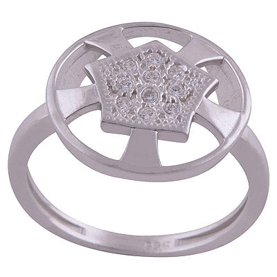 White Cubic Zirconia 925 Sterling Silver Ring - R1001990-134