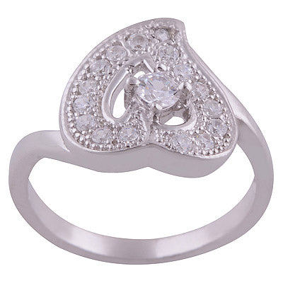 White Cubic Zirconia 925 Sterling Silver Ring - R1001990-55