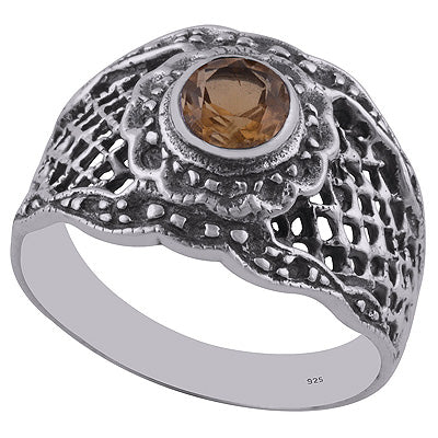 Beer Quartz 925 Sterling Silver Ring - R1002087-9