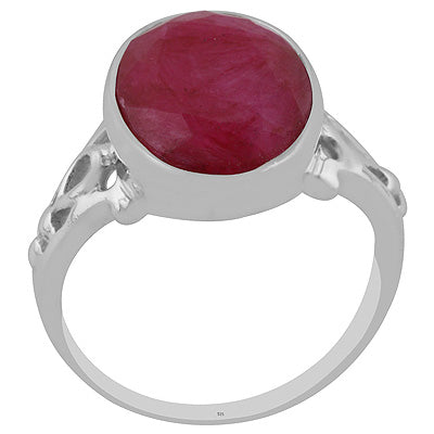 Red Corundum 925 Sterling Silver Ring - R1002141-29