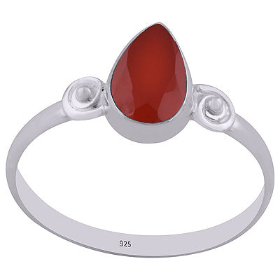 Beautiful Wire & Rawa Work Around Carnelian Pear Shape 925 Sterling Solid Silver Ring - R1002240-13