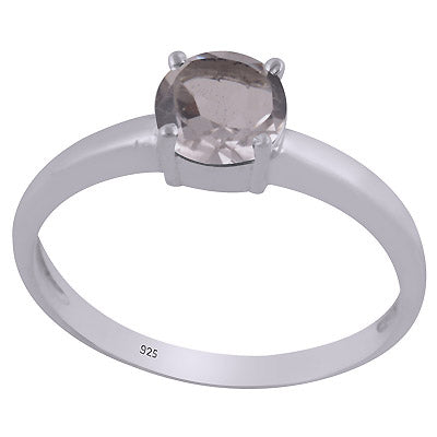 Stunning Prong Setting Around Crystal Round Shape 925 Sterling Solid Silver Ring - R1002326-10