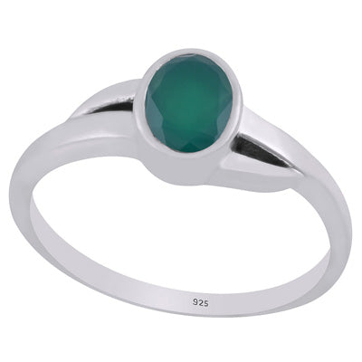 Gorgeous Shank Around Green Onyx Oval Shape 925 Sterling Solid Silver Ring - R1002345-10