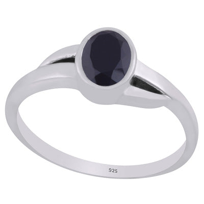 Gorgeous Shank Around Black Onyx Oval Shape 925 Sterling Solid Silver Ring - R1002345-12