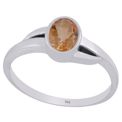 Gorgeous Shank Around Citrine Oval Shape 925 Sterling Solid Silver Ring - R1002345-4