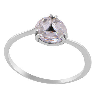 Stunning Gemstone Seated White Cubic Zirconia Marquise Shape 925 Sterling Solid Silver Ring - R1002401-8
