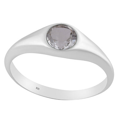Stunning Gemstone Green Amethyst Round Shape 925 Sterling Solid Silver Ring - R1002443-11