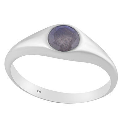 Stunning Gemstone Labradorite Round Shape 925 Sterling Solid Silver Ring - R1002443-7