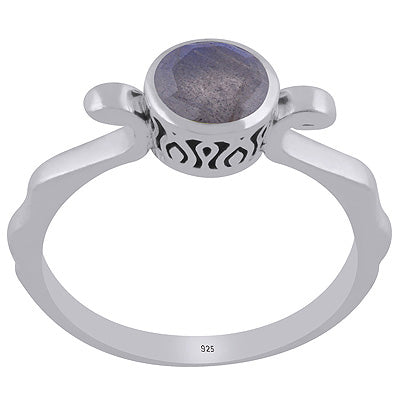 Gorgeous Designed Quality Around Labradorite Round Shape 925 Sterling Solid Silver Ring - R1002458-13
